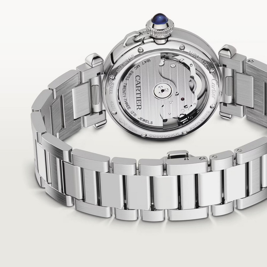 Đồng Hồ Cartier Pasha De Cartier Watch Nữ Xám Nâu Nhạt